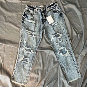 Kancan Acid Wash Distressed Jeans